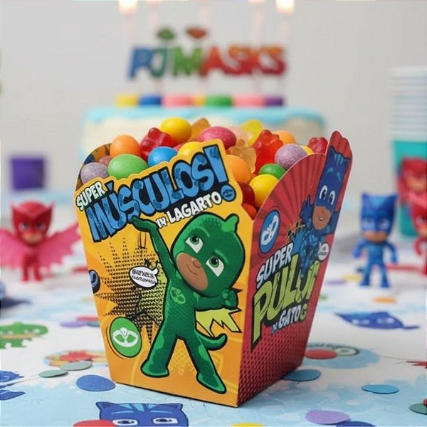 Cachepot Papel Festa PJ Masks  - 8 unidades - Regina - Rizzo