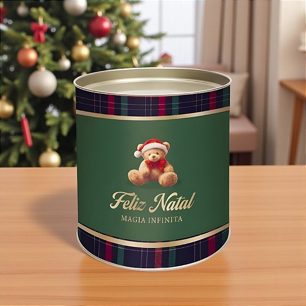 Lata para Panetone Rígida - Magia Infinita Verde - 500g - 1 unidade - Cromus - Rizzo