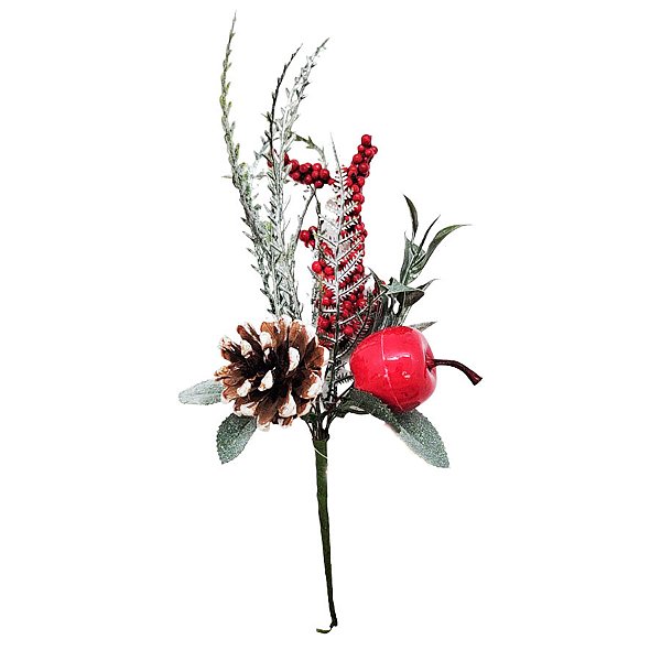 Pick Decorativo de Natal - Maçã e Frutinhas - 22cm - 1 unidade - Rizzo