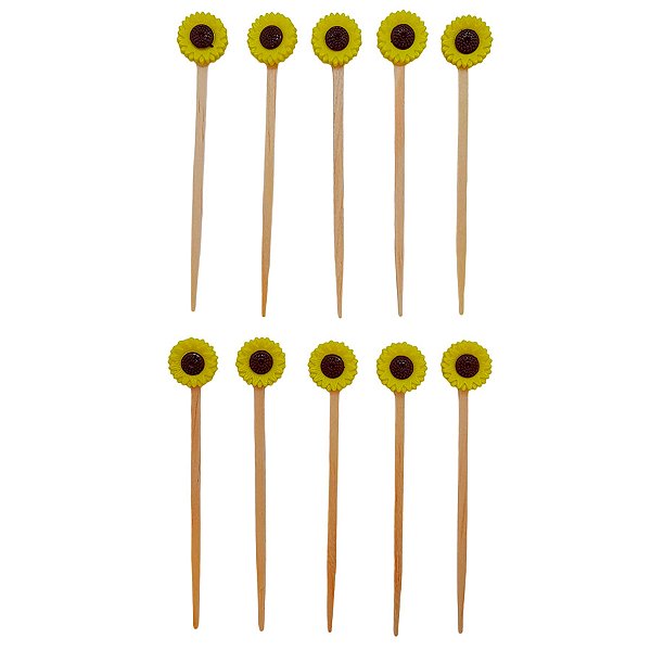 Pick Decorativo de Festa Junina - Girassol - 9,5cm - 10 unidades - Rizzo