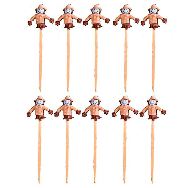Pick Decorativo de Festa Junina - Espantalho - 9,5cm - 10 unidades - Rizzo