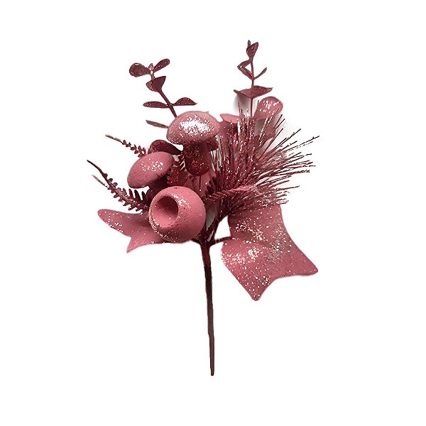 Pick Decorativo de Natal - Rosa - 20cm - 1 unidade - Rizzo