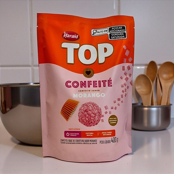 Top Confeité Sabor Morango - Top - 400g - 1 unidade - Harald - Rizzo