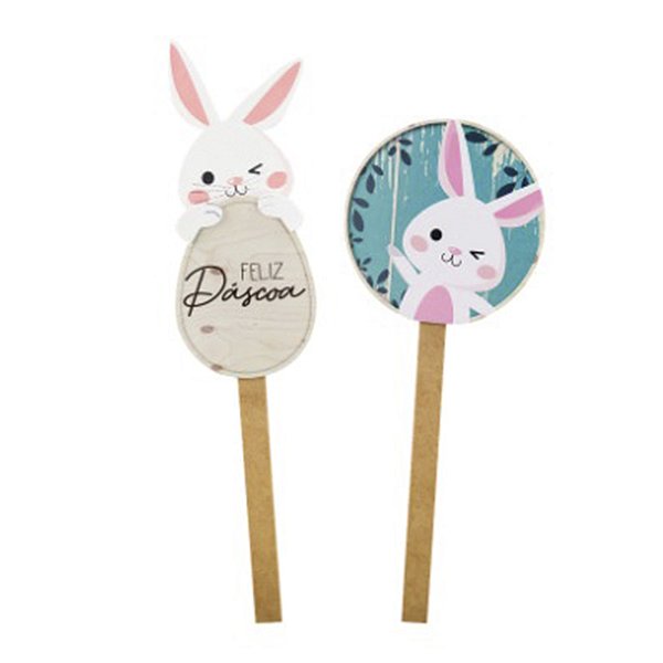 Pick Decorativo de Páscoa - Coelho Piscando - 2 unidades - Grintoy - Rizzo