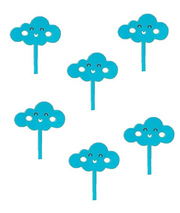 Pick Decorativo - Nuvem - Azul - 6UN - Ref 1679 - Vivarte - Rizzo