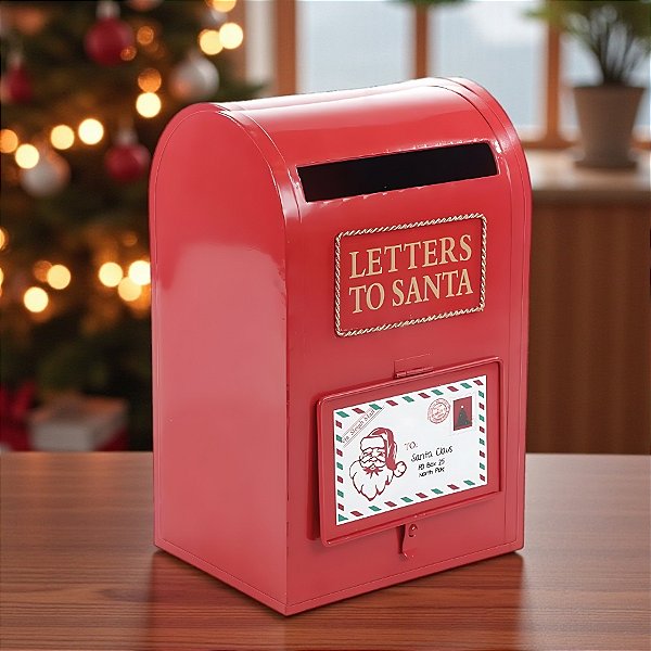 Enfeite Decorativo de Natal - Caixa de Correio Vermelha - 25x16x12cm - 1 unidade - Cromus - Rizzo