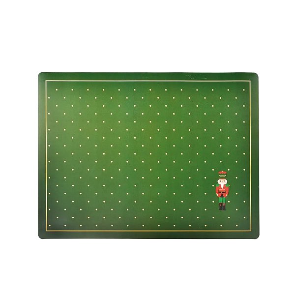 Jogo Americano de Natal - Soldado Chumbo com Poá - 45x33cm - 1 unidade - Cromus - Rizzo