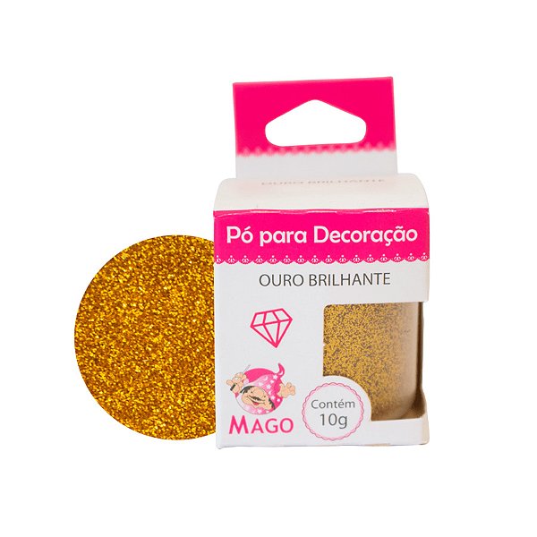 Pó para Decoração Brilho Ouro Brilhante - 10g - 1 unidade - Mago - Rizzo