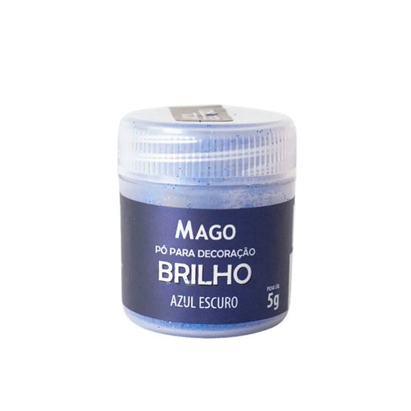 Pó para Decoração Brilho Azul Escuro - 5g - 1 unidade - Mago - Rizzo