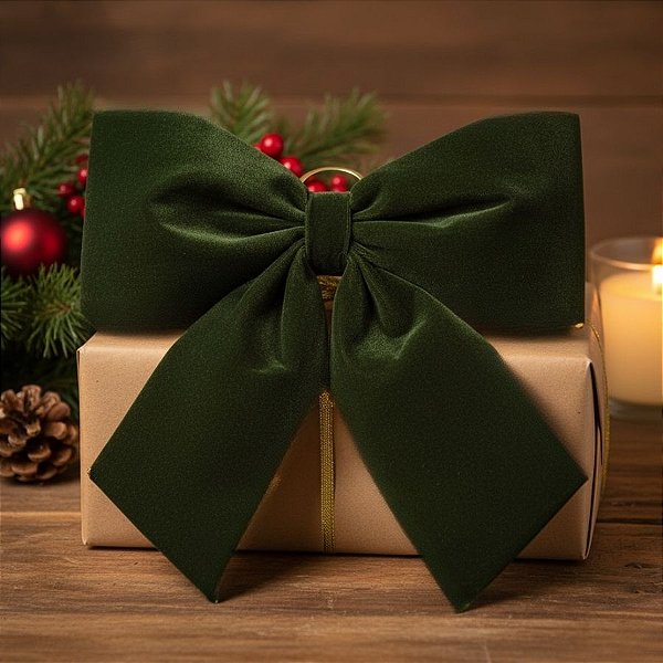 Laço de Veludo Hortelã G - 31x39x7cm   - 1 unidade - Rizzo