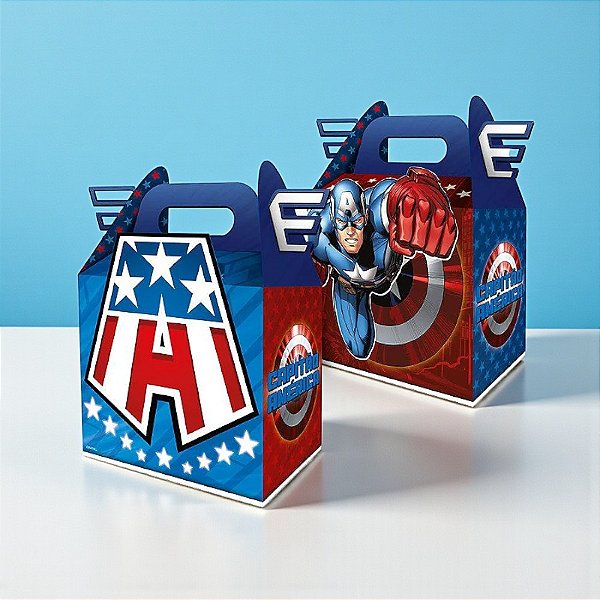 Caixa Surpresa - Capitão América - 4 unidades - Disney Original - Rizzo