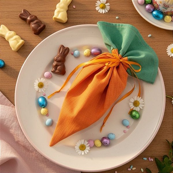 Bolsinha Cone Cenoura de Páscoa G - 36x27,5cm - 1 unidade - Rizzo