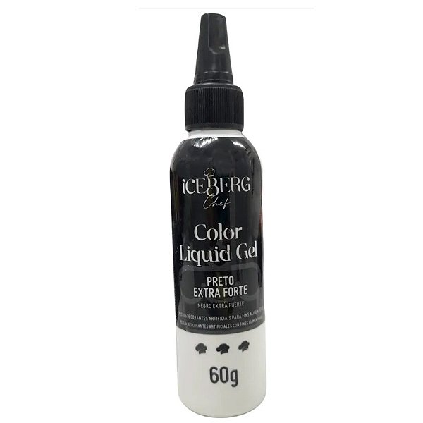 Corante Liquid Gel Preto Extra Forte 60g - Iceberg Chef