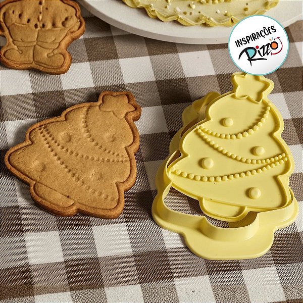 Kit Cortador Carimbo Árvore de Natal - 10cm - 1 unidade - BlueStar - Rizzo