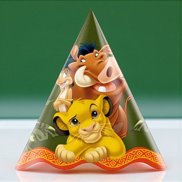 Chapéu de Aniversário - Rei Leão - 8 unidades - Disney Original - Rizzo