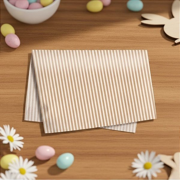 Papel de Seda - 49x69cm - Lavie Amendoa   - 50 unidades - Cromus - Rizzo