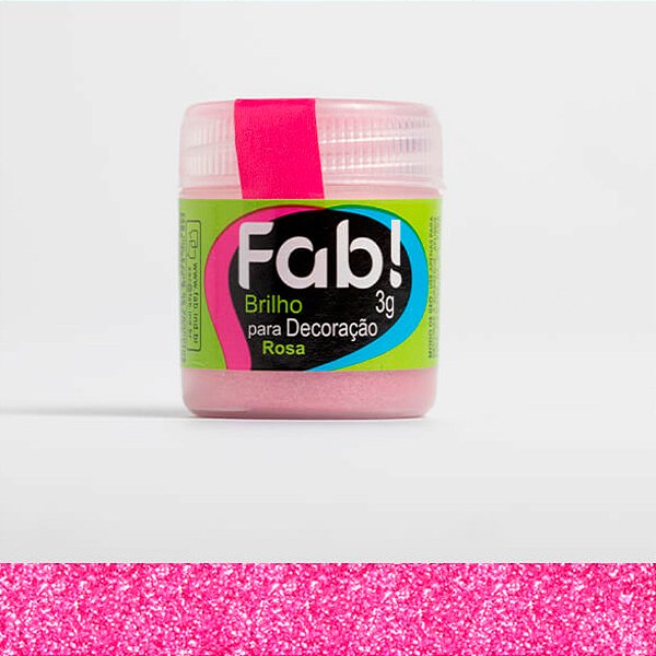 Brilho para Decoração Rosa 3g Fab