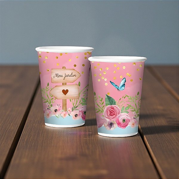 Copo de Papel - Meu Jardim - 180ml - 8 unidades - Regina - Rizzo