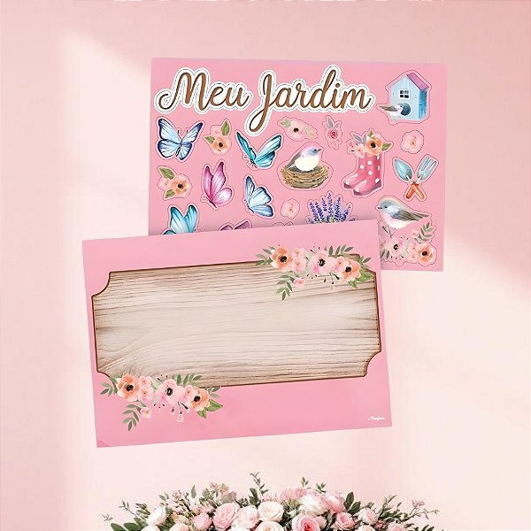Kit Painel Decorativo - Meu Jardim - 60x35cm - 1 unidade - Regina - Rizzo