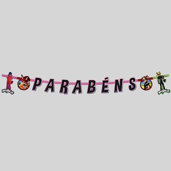 Faixa Decorativa Temática "Parabéns" - Ladybug - 230x22cm - 1 unidade - Regina - Rizzo