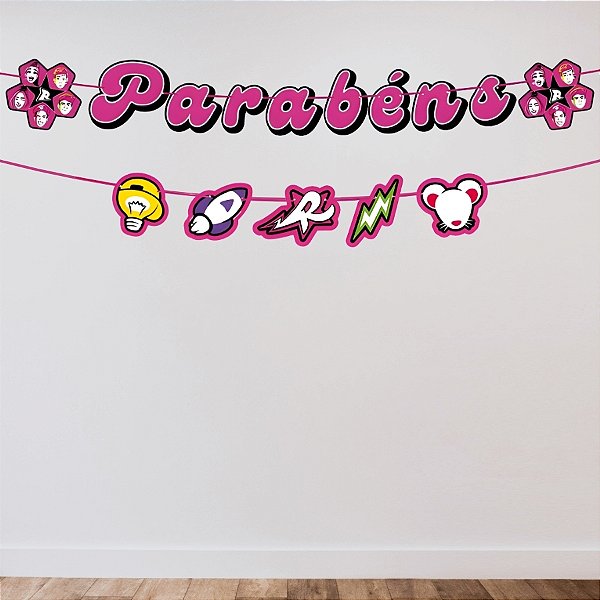 Faixa Decorativa Temática "Parabéns" - Emilly Vick e dos Rosa - 130x10cm - 1 unidade - Regina - Rizzo