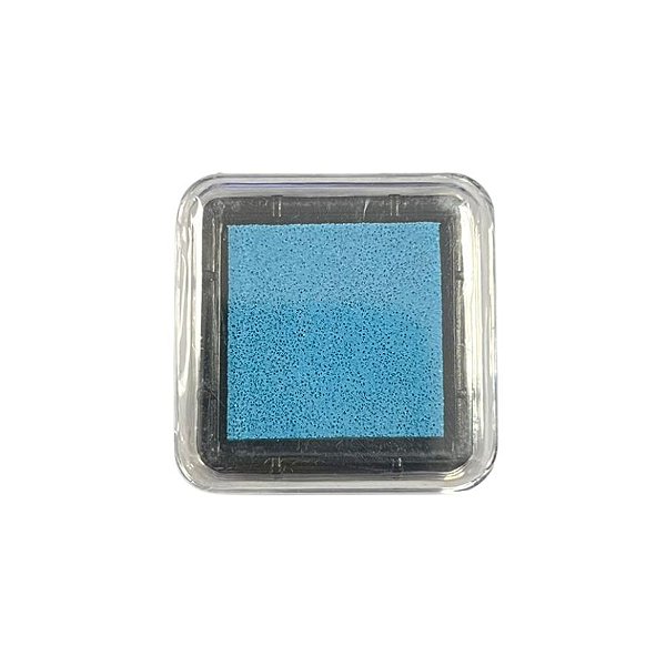 Almofada para Carimbo em Plástico e Espuma - Carimbeira Azul Claro 2,5x2,5cm - 1 unidade - Rizzo