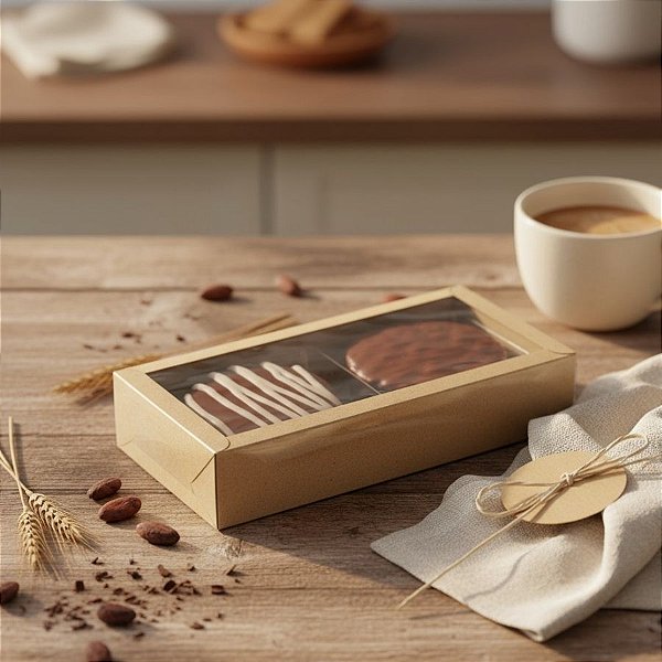 Caixa Pão de Mel Retangular com Tampa Cristal - 2 cavidades - 16,8x9,5x4cm  - 1 unidade - Cromus - Rizzo