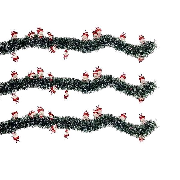 Festão Aramado Decorativo De Natal - Noel - Verde Escuro Nevado - 7x200cm - 1 unidade - Rizzo