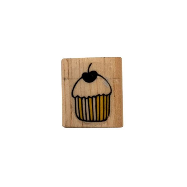 Carimbo de Madeira Artesana - Cupcake - Cod.RL-181 P - 1 unidade - Rizzo