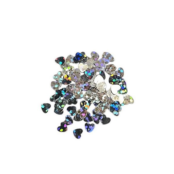 Mini Confete Glitter Prata - Coração - 10g - 1 unidade - Rizzo