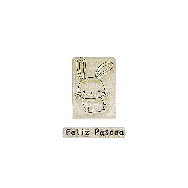 Kit Cartela de Mini Carimbos - Feliz Páscoa - 2 unidades - Rizzo