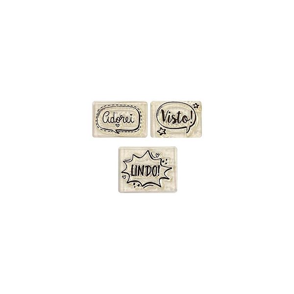 Kit Cartela de Mini Carimbos - Professor 1 - 3 unidades - Rizzo