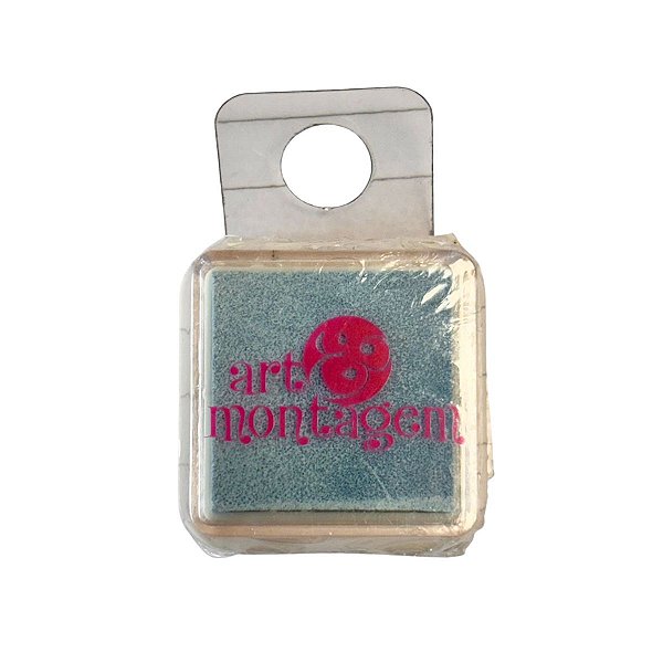 Almofada Para Carimbo em Plástico e Espuma - Carimbeira Azul Bebê - 3x3cm - Cod.INK002-12 - 1 unidade - Rizzo