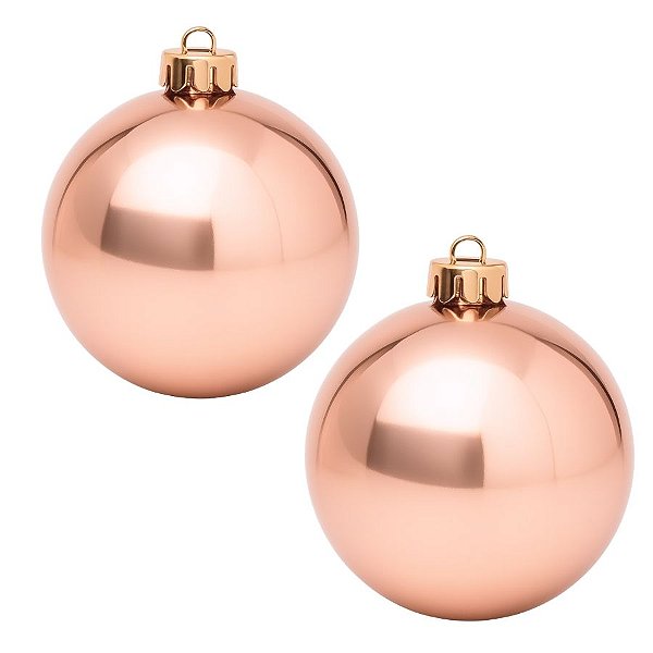 Bolas De Natal - Perolada Rose - 12cm - 2 unidades - Rizzo