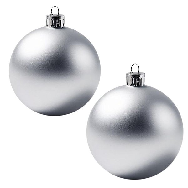 Bolas De Natal - Fosca Prata - 12cm - 2 unidades - Rizzo