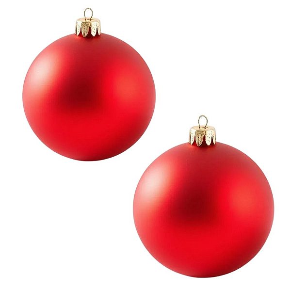 Bolas De Natal - Fosca Vermelha - 12cm - 2 unidades - Rizzo
