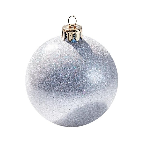 Bolas De Natal - Glitter Branco - 15cm - 1 unidade - Rizzo