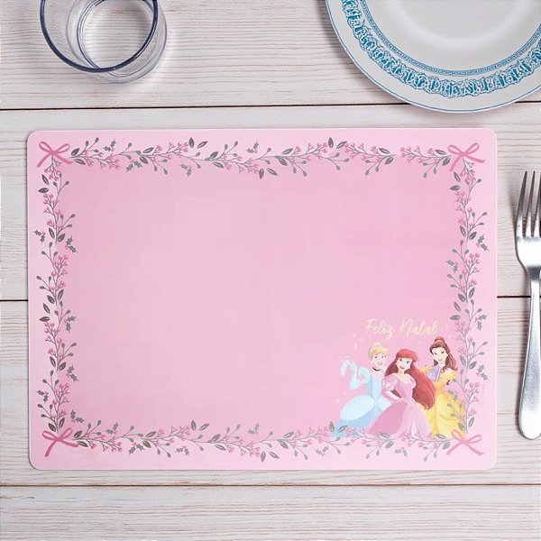 Jogo Americano - Natal Princesas - 46x33cm - 1 unidade - Disney Original - Rizzo