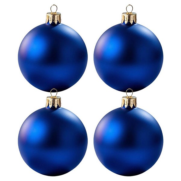 Bolas De Natal - Fosca Azul Escuro - 4 unidades - Rizzo