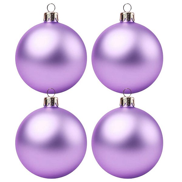 Bolas De Natal - Fosca Lilás - 4 unidades - Rizzo