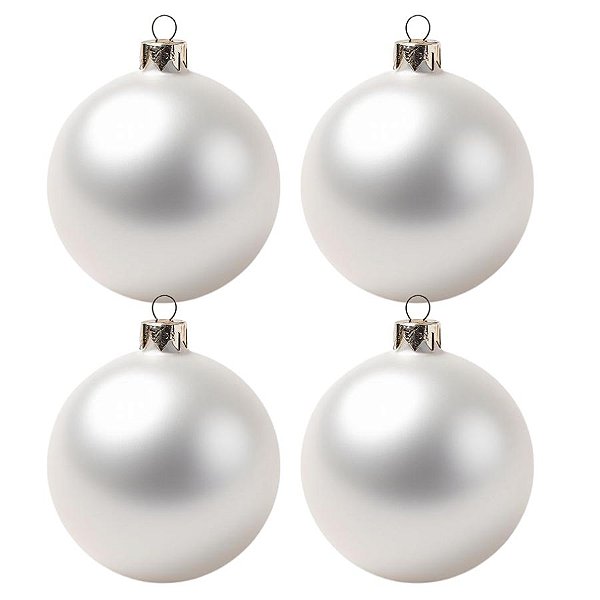 Bolas De Natal - Perolada Branca - 4 unidades - Rizzo