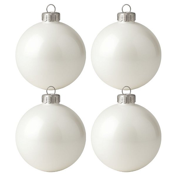 Bolas De Natal - Lisa Branca - 4 unidades - Rizzo