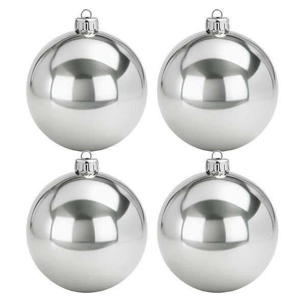 Bolas De Natal - Lisa Prata - 4 unidades - Rizzo