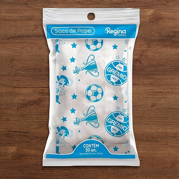 Saco de Papel - Grêmio - 7,5x14cm - 50 unidades - Regina - Rizzo