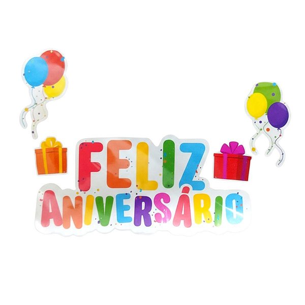 Kit Decorativo - Feliz Aniversário - 64x29cm - 5 unidades - Regina - Rizzo