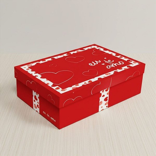 Caixa Retangular com Tampa - Amore - 27x21x10cm - 1 unidade - Regina - Rizzo