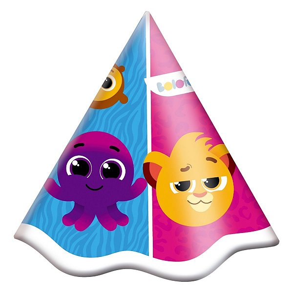 Chapéu de Aniversário - Bolofofos - 16cm - 8 unidades - FestColor - Rizzo