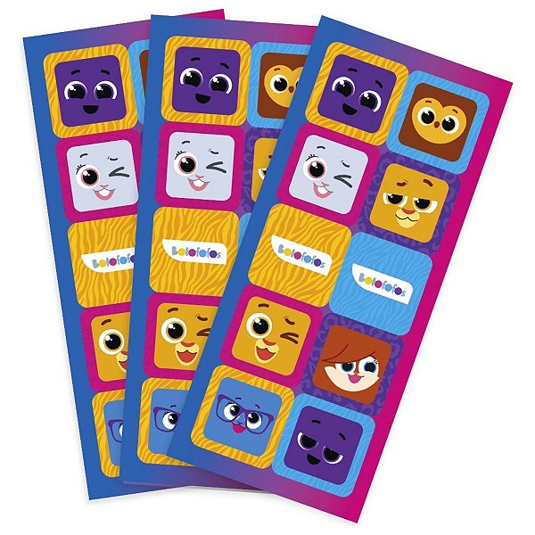 Adesivo Quadrado - Bolofofos - 4x4cm - 30 unidades - FestColor - Rizzo