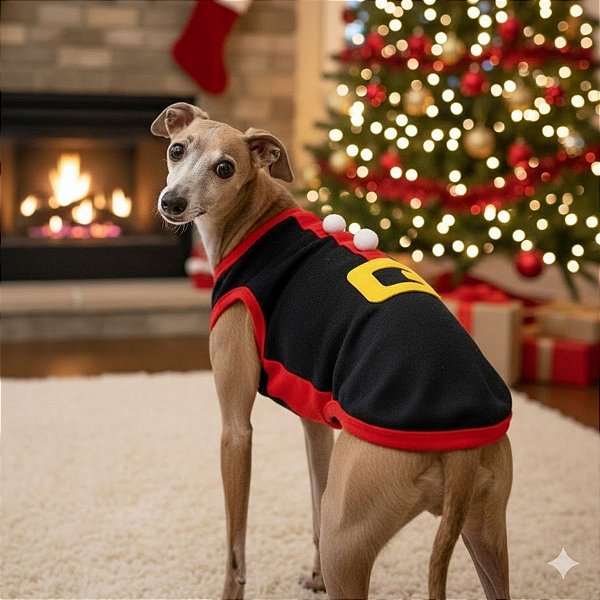 Roupa Para Pet - Preto Estilo Papai Noel - 1 unidade - Rizzo