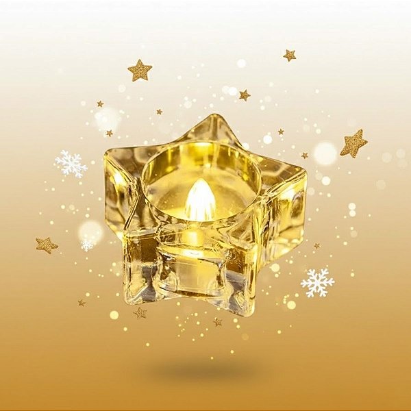 Vela Eletrônica de LED - Estrela -  6,3x3,2cm - 1 unidade - Rizzo
